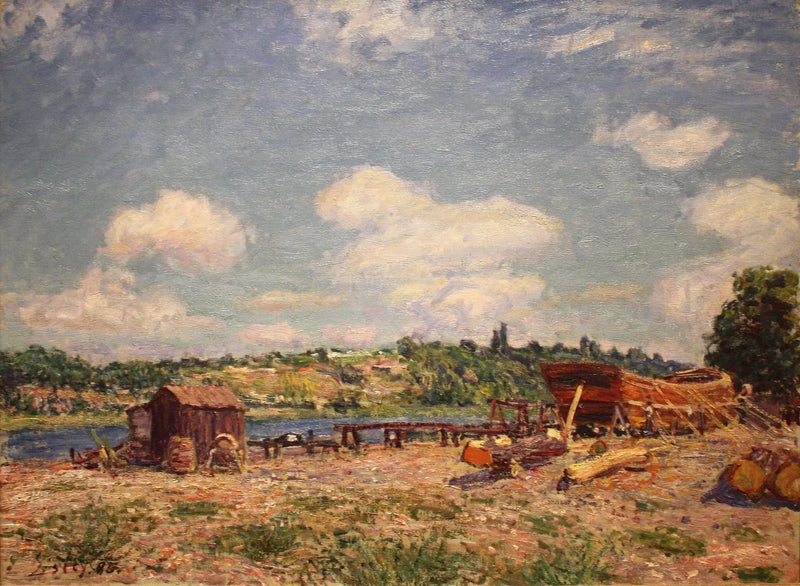 Skibsværft i Saint-Mammès - Alfred Sisley