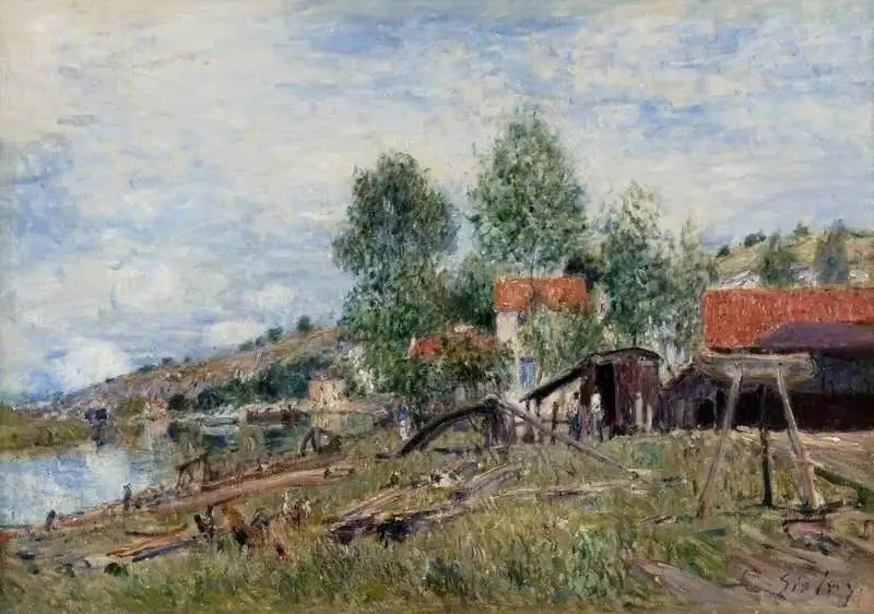 Skibsværftet i Saint-Mammès - Alfred Sisley