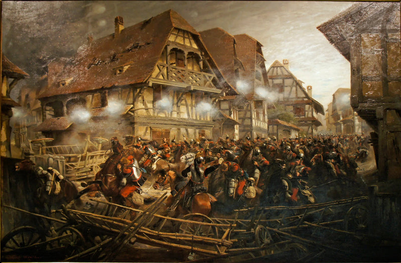 Befalingsmand for 9. cuirassierregiment i landsbyen Morsbronn - Édouard Detaille