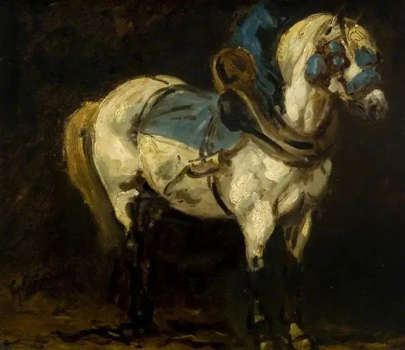 Grå ladestik med blå sele - Théodore Géricault