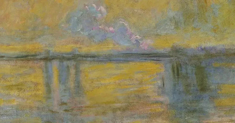 Détail du train et de sa fumée violette sur Charing Cross Bridge