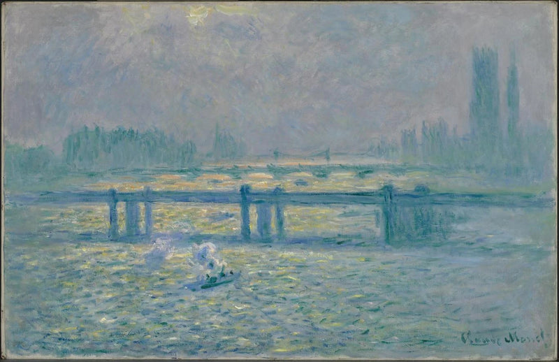 Charing Cross Bridge, refleksioner over Themsen - Claude Monet