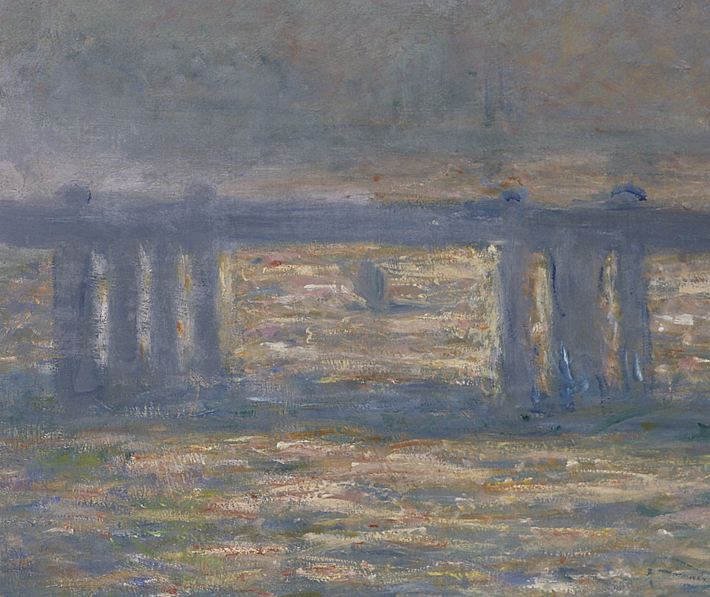 Détail des piles du pont et de la lumière sur la Tamise dans Charing Cross Bridge W1548