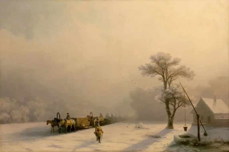 Vintervogne på vej - Ivan Aïvazovski