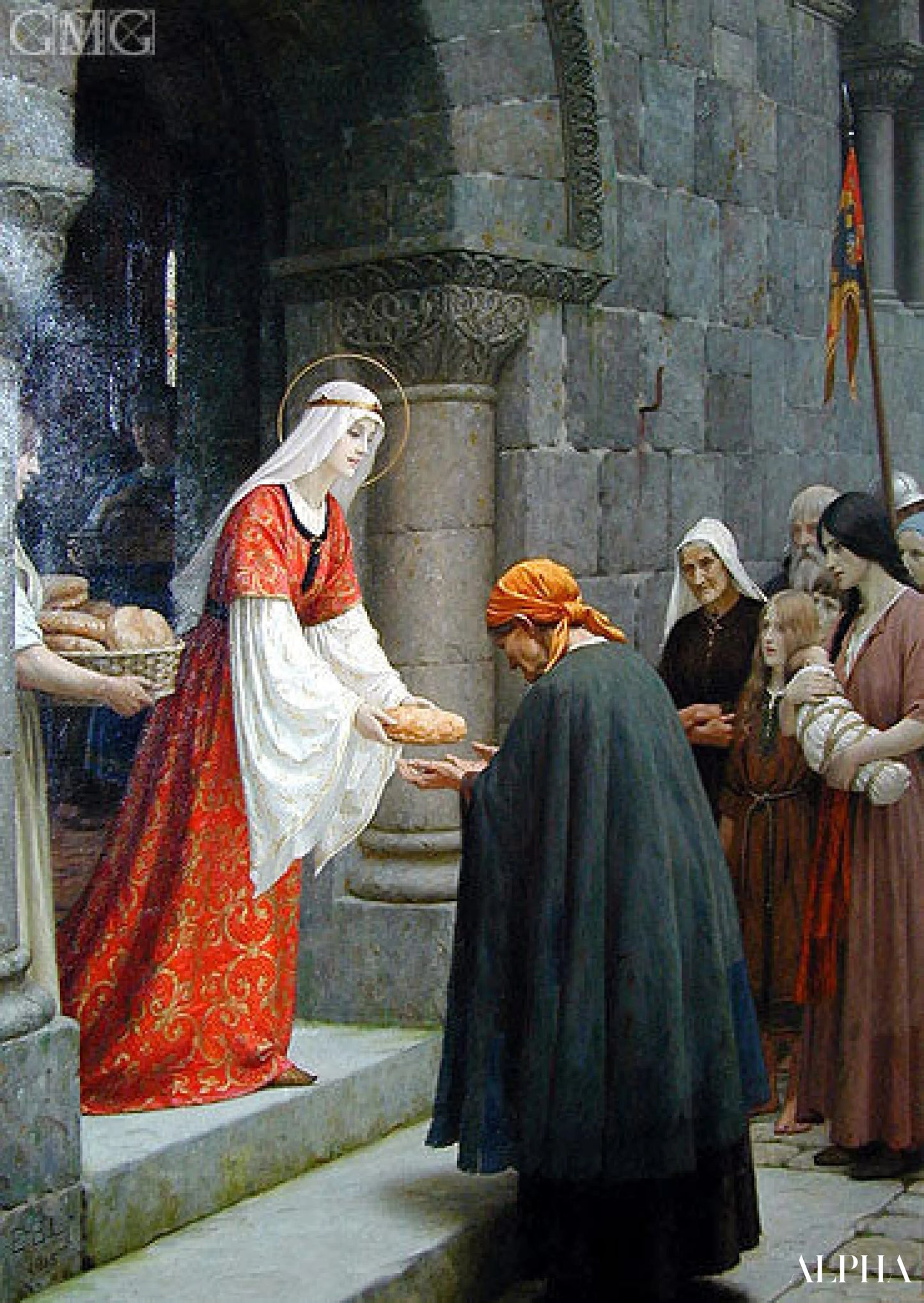 Charité de Sainte Elisabeth de Hongrie - Frederic Leighton Reproductions de tableaux à la peinture à l’huile