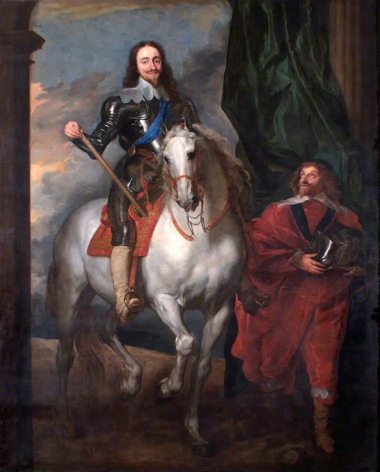 Charles Ier (1600-1649), på hest med Monsieur de Saint-Antoine - Antoine van Dyck
