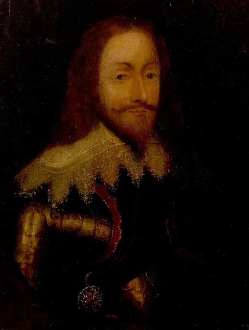 Charles Ier (1600-1649), i rustning og bærer Skarpretterordenen - Antoine van Dyck