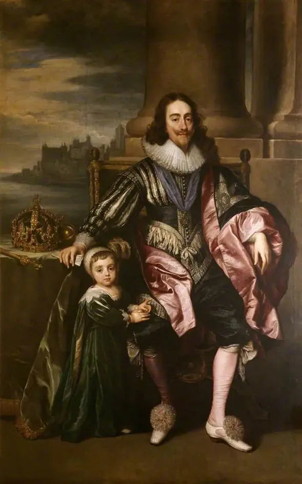 Charles Ier (1600-1649) og prins Charles (1630-1685) - Antoine van Dyck