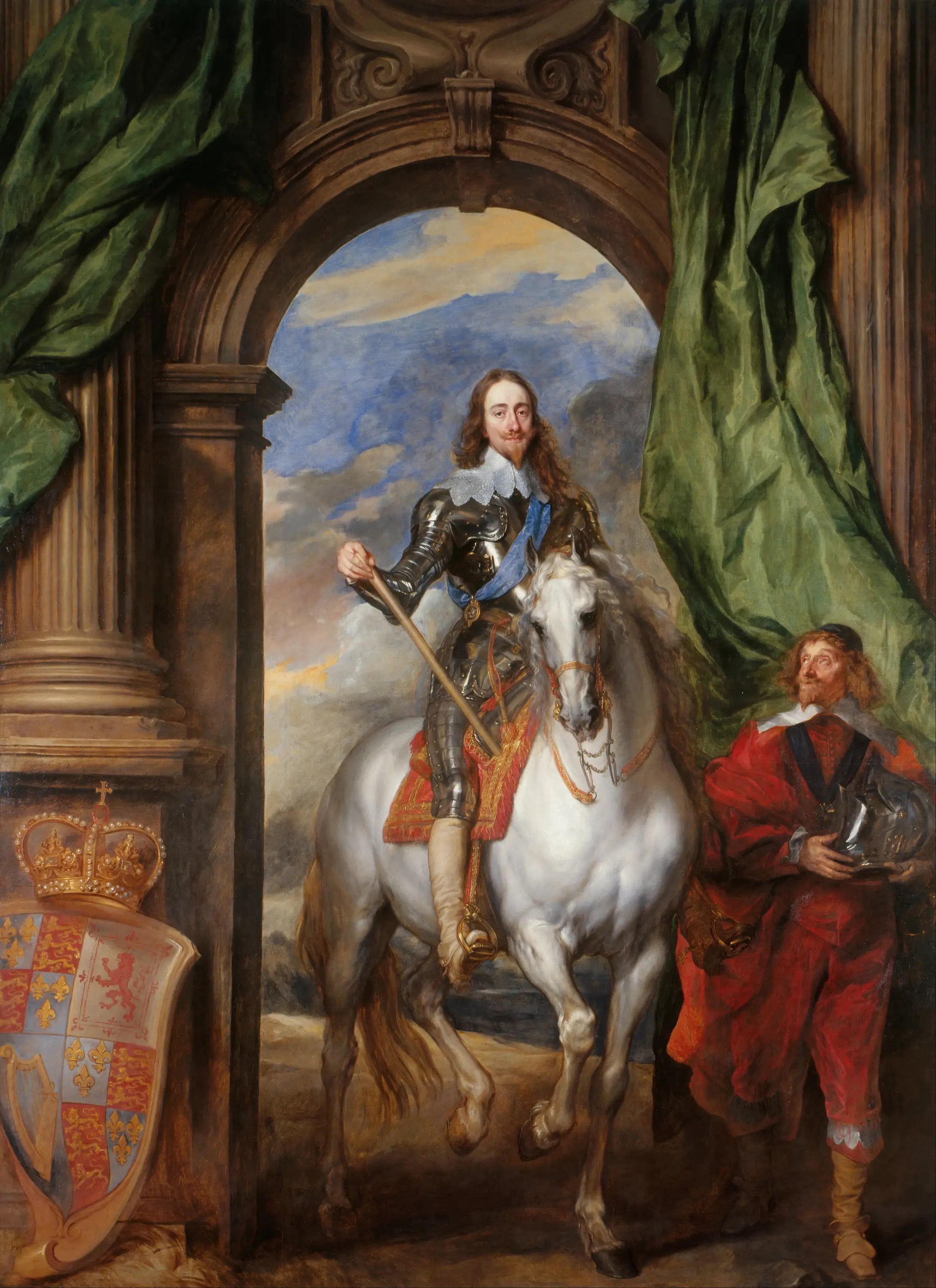Charles Ier à cheval avec Monsieur de Saint Antoine - Antoine van Dyck image 1 copie peinte à la main à l’huile