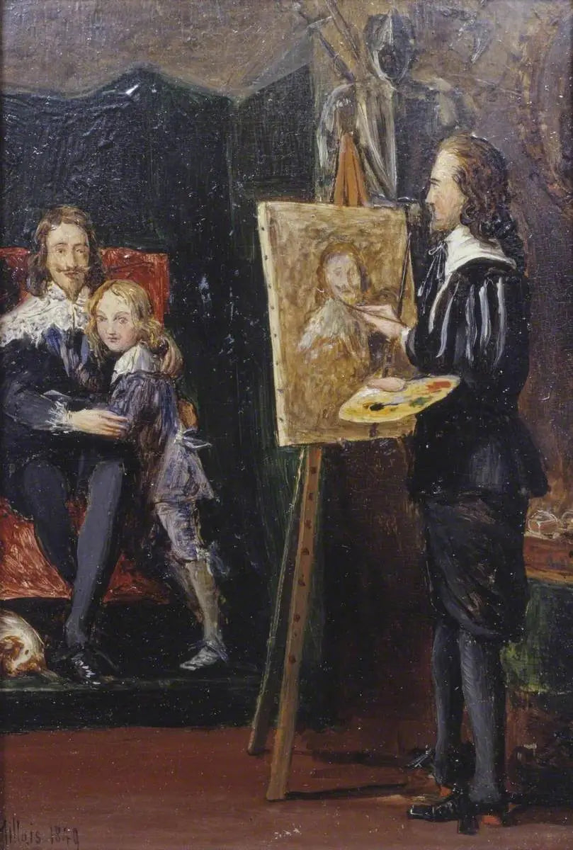 Karl I og hans søn i Van Dycks værksted - John Everett Millais