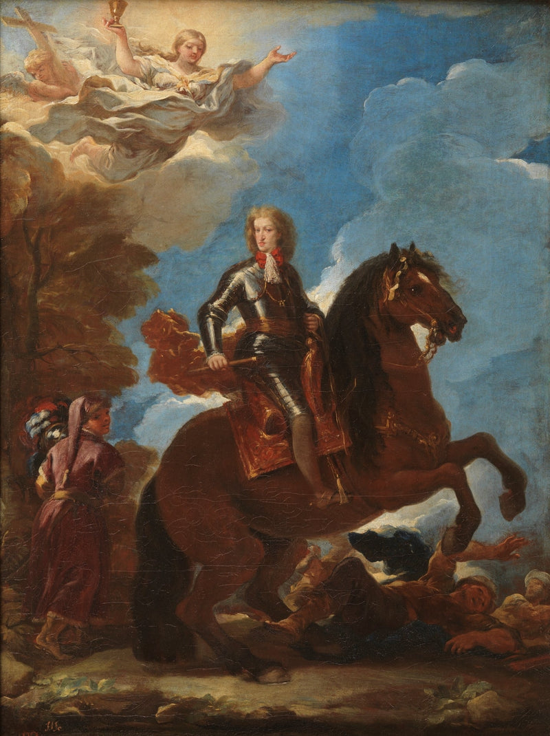 Charles II, kongen af Spanien, til hest - Luca Giordano
