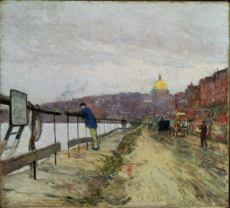 Charles River og Beacon Hill - Childe Hassam