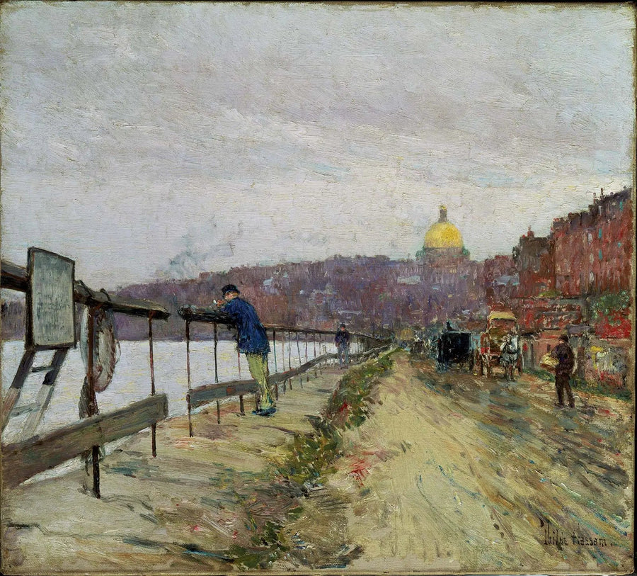 Charles River og Beacon Hill - Childe Hassam