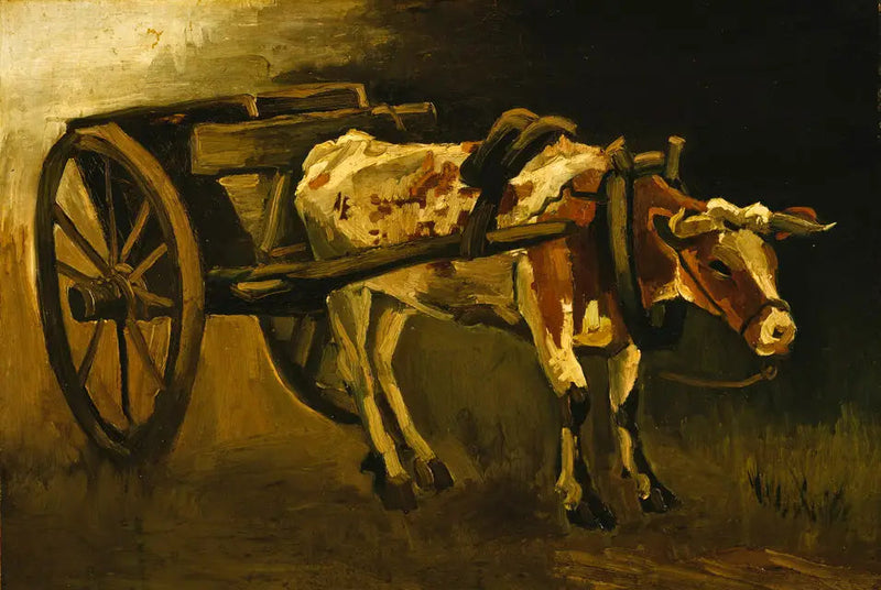 Vogn med rød og hvid okse - Vincent van Gogh