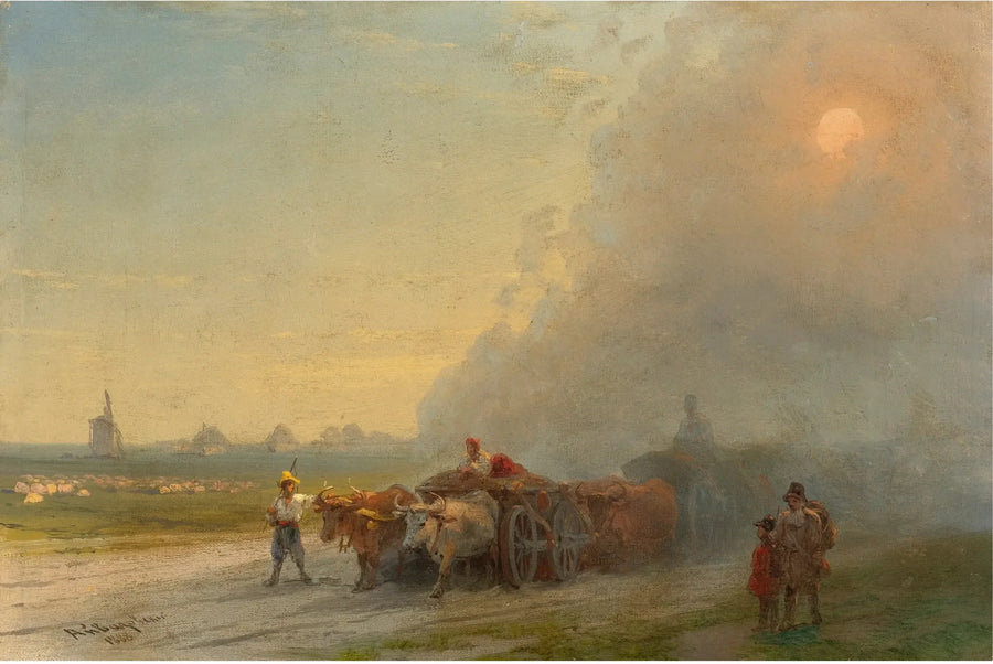 Oksekarakterer i den ukrainske steppe - Ivan Aïvazovski