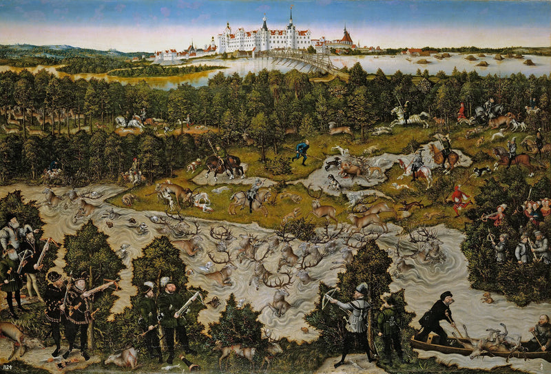Jagt på Torgau-slottet til ære for Ferdinand I - Lucas Cranach den Ældre