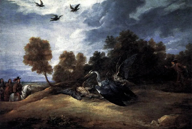 Jagt på hejren med ærkehertug Leopold-Guillaume - David Teniers den Yngre