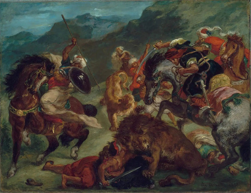 Løvejagt - Eugène Delacroix
