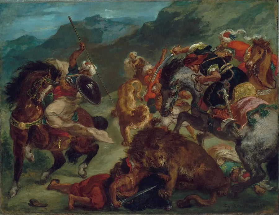 Løvejagt - Eugène Delacroix