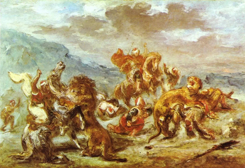 Løvejagt - Eugène Delacroix