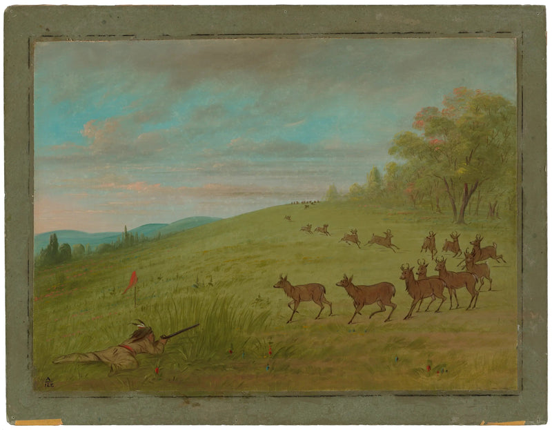 Jagt på antiloper - Assinneboine - George Catlin
