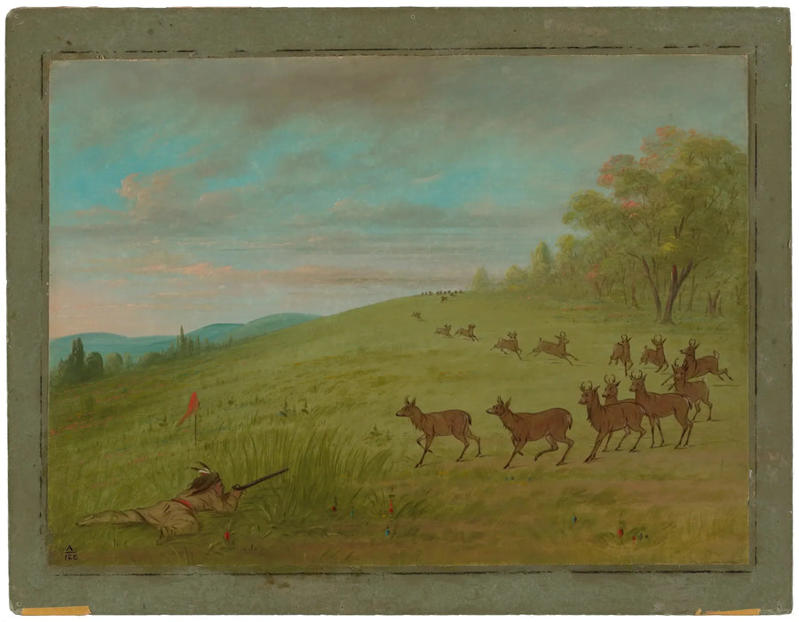 Jagt på antiloper - Assinneboine - George Catlin