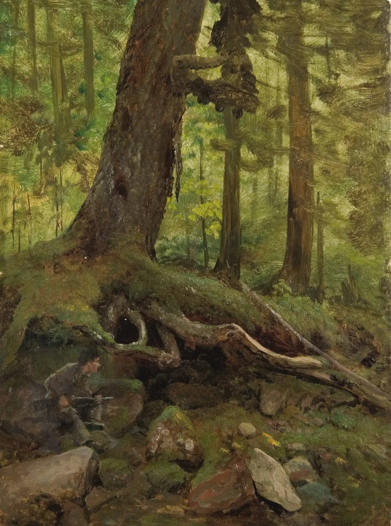 Jæger i de Hvide Bjerge nær Glen House - Albert Bierstadt