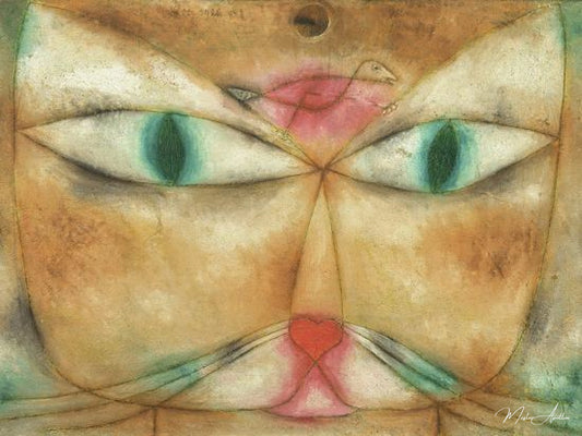 chat et oiseau - Paul Klee - Reproductions de tableaux et peintures haut de gamme