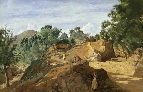Châtaigneraie rocheuse (Morvan eller Auvergne) - Jean-Baptiste Camille Corot