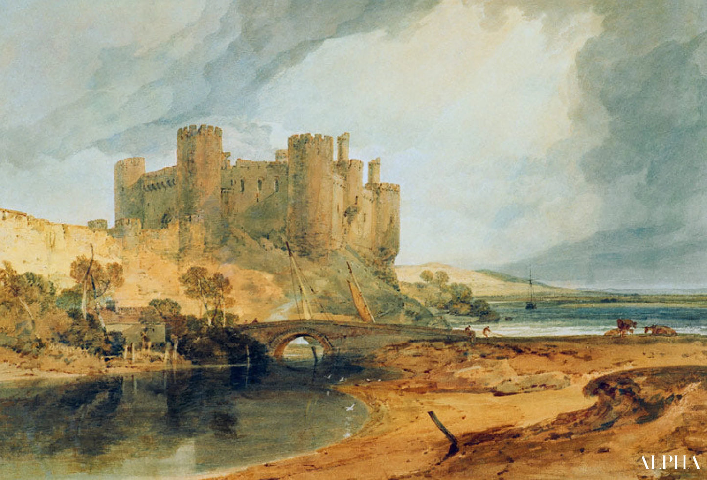 Château de Conway - William Turner - Reproduktioner af malerier og højkvalitets malerier