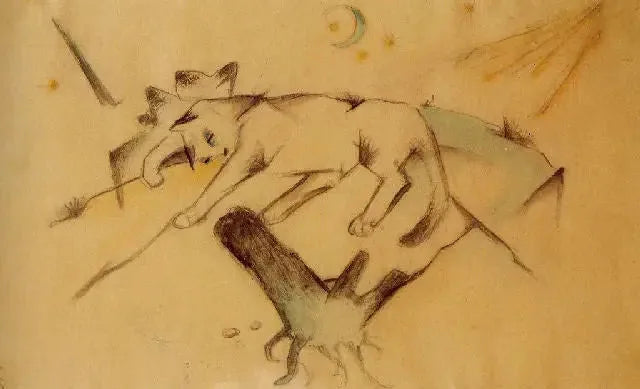 Liggende Katte - Franz Marc