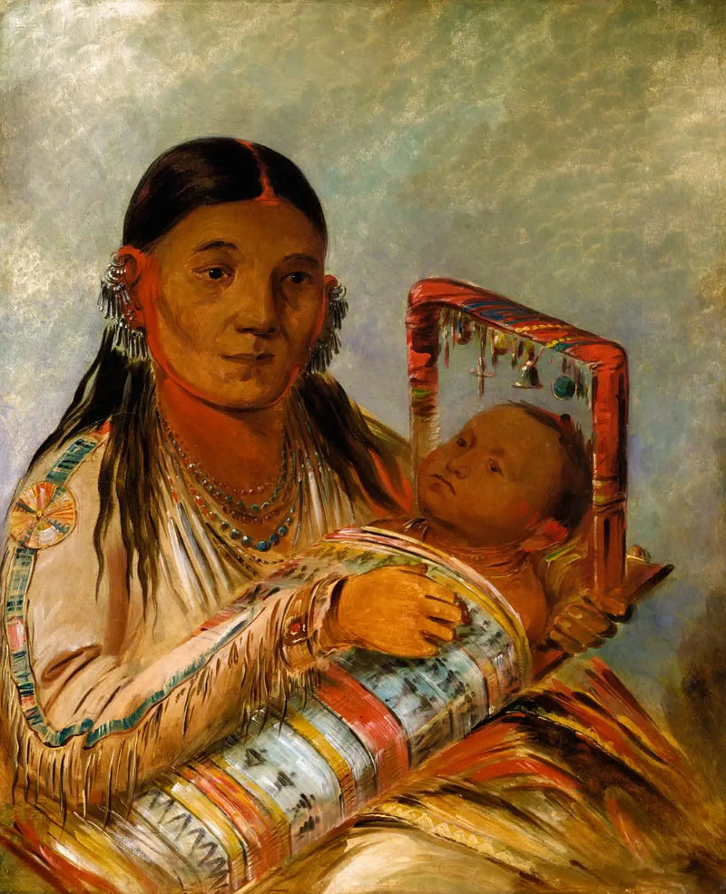 Chée-ah-ká-tchée, ægtefælle til Nót-to-way - George Catlin