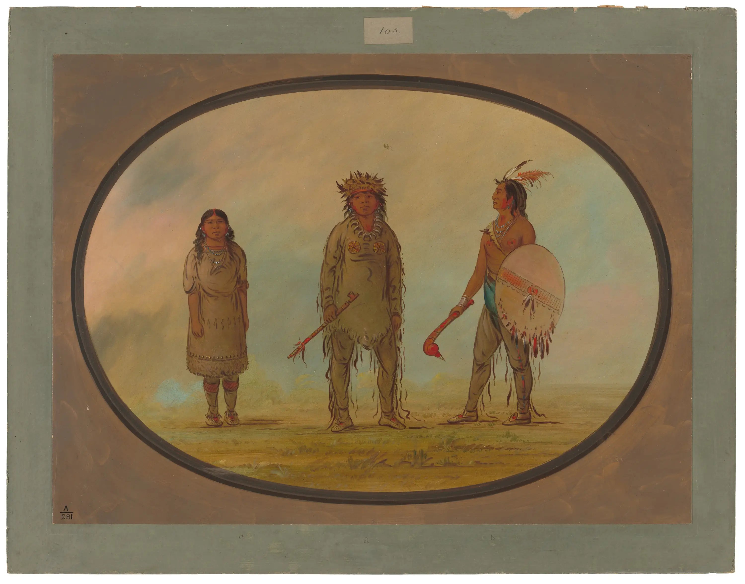 Chef Athapasca sa femme et un guerrier - George Catlin - Alpha Reproduction
