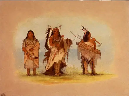 Chef d’Omaha sa femme et un guerrier - George Catlin - Alpha Reproduction
