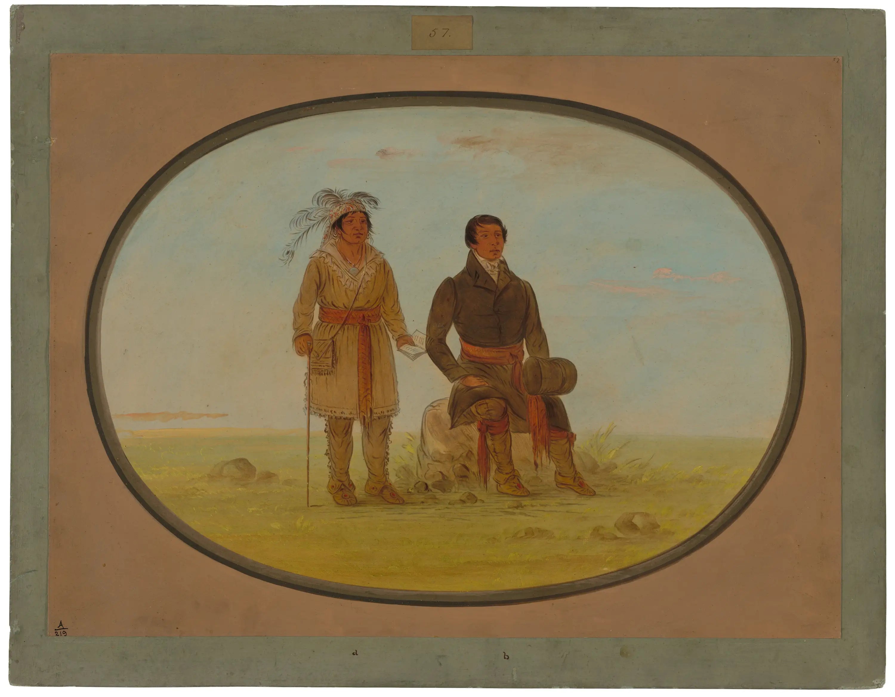 Chef Mohigan et un missionnaire - George Catlin - Alpha Reproduction
