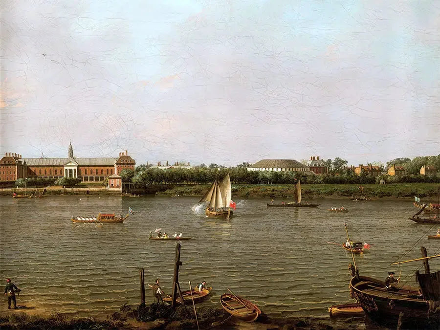 Chelsea College, La Rotonde, Ranelagh House og The Thames - Canaletto