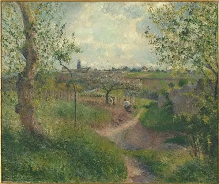 skråning op gennem marker. Côte des Groouettes. Pontoise - Camille Pissarro