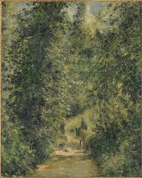 Sti under træerne, om sommeren - Camille Pissarro
