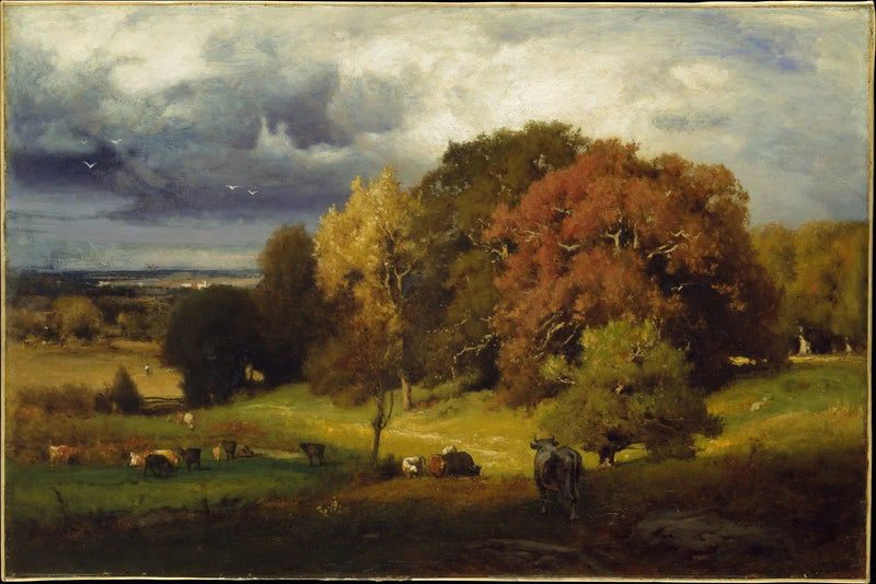 Efterårsegetræer - George Inness