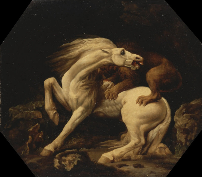 Cheval attaqué par un lion (episode C) - George Stubbs