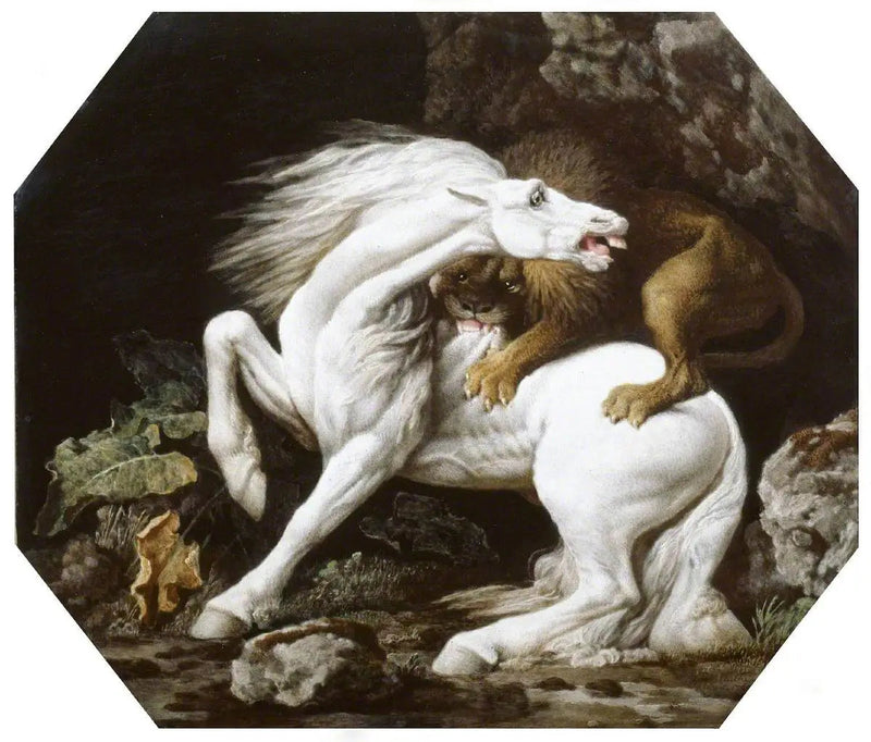 Hest angrebet af en løve - George Stubbs