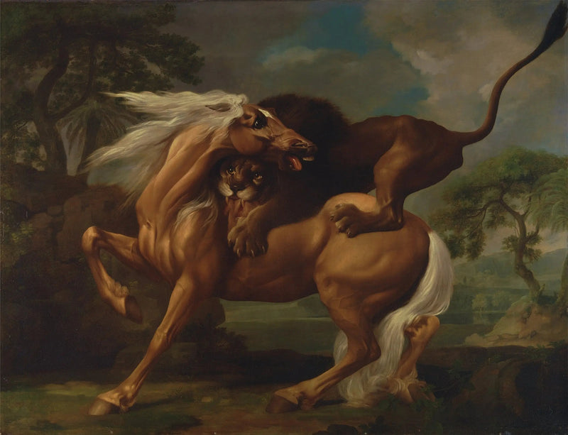Hest angrebet af en løve - George Stubbs