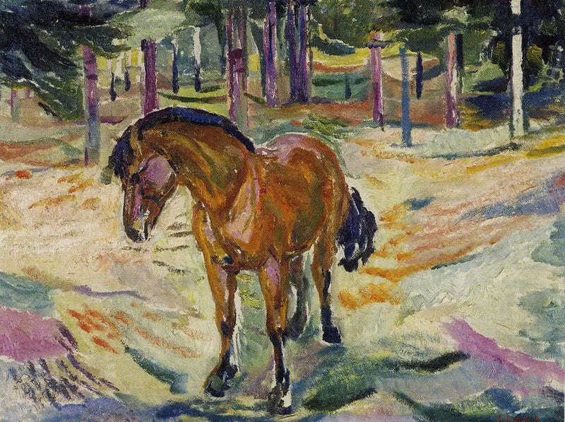Hest i et landskab - Edvard Munch