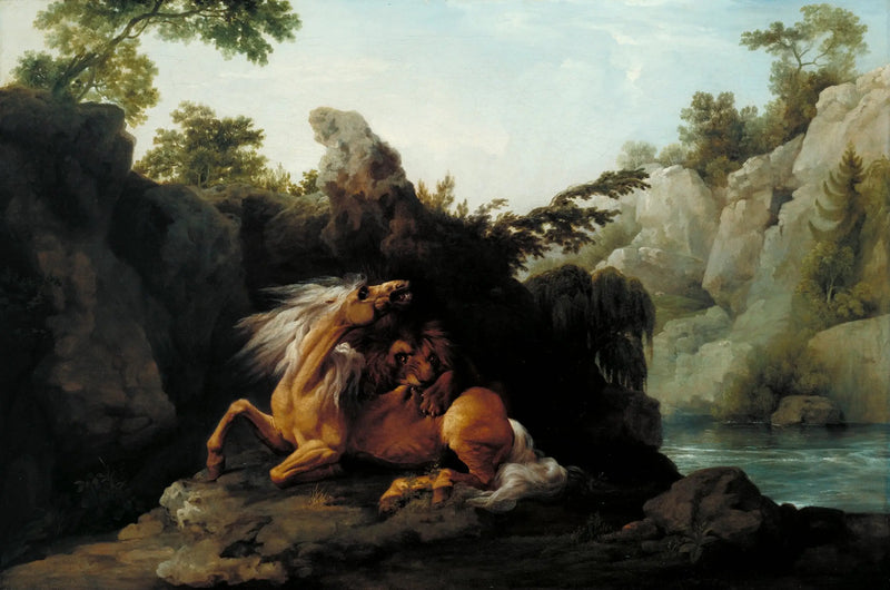 Hest fortært af en løve - George Stubbs