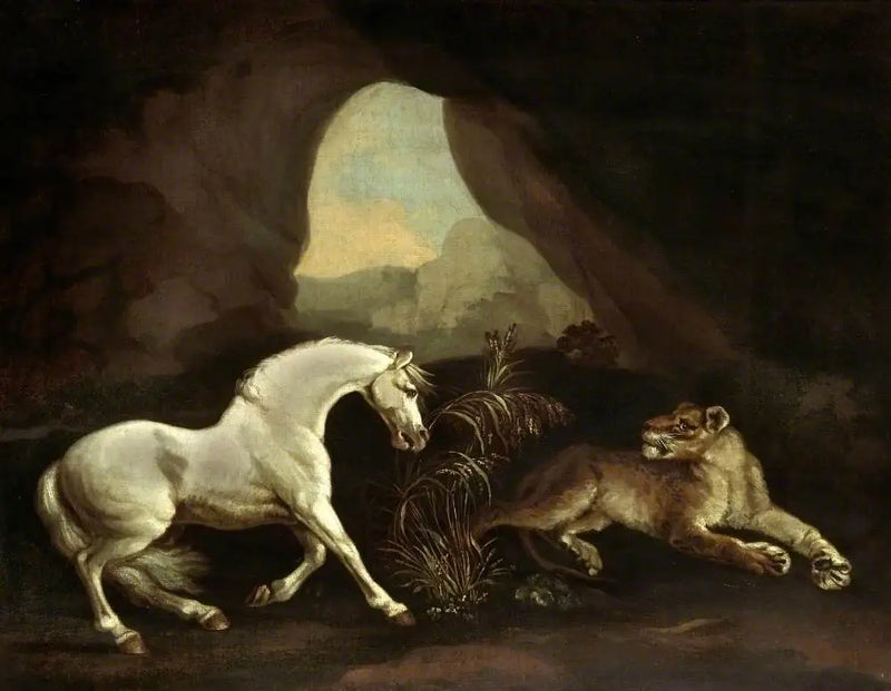 Hest og løvinde - George Stubbs