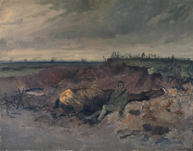 Cheval mort et cavalier dans une tranchée - Maurice Galbraith Cullen