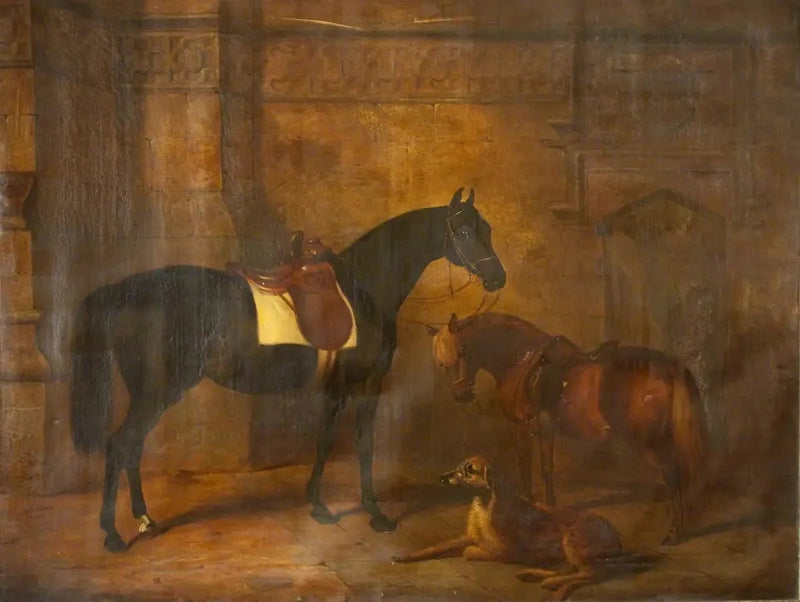 Hest, pony og hjortehund - Edwin Henry Landseer