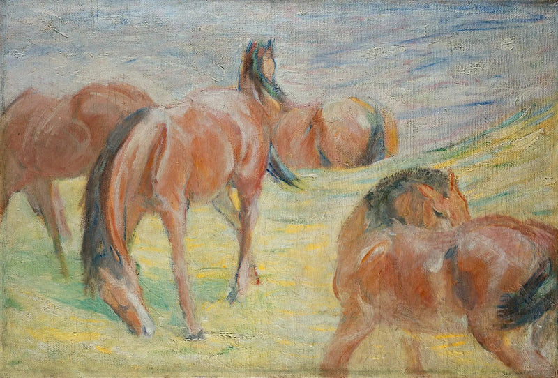 Heste på græs I - Franz Marc