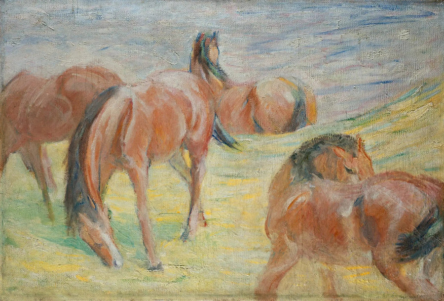 Heste på græs I - Franz Marc