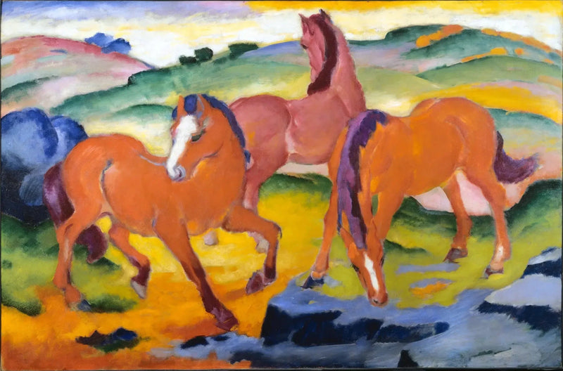 Heste på græsning IV - Franz Marc